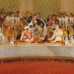 So speiste man am kaiserlichen Hof: Festbankett in den Tuilerien, Gemälde v. D. Casanova, 1812, im Besitz des Schlossmuseums von Versailles