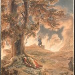 J. Hoffmann, Finale aus Wagner Walküre, für Ludwig II. angefertigtes graphisches Blatt (Museumsstiftung z. Förderung d. staat. bayr. Museen /Slg.Oppel)