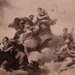 In diesem allegorischen Gemälde ließ Johann Wilhelm die Übertragung der Kurwürde auf sein Haus darstellen - heute schmückt es die Decke der Grünen Galerie in der Residenz....