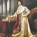 Auch auf seinem offiziellen Staatsporträt ließ sich Ludwig I. von Klenzes Architektur umgeben: Im Hintergrund ist die Walhalla bei Regensburg zu erkennen.