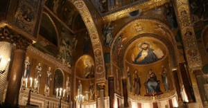 Blick in den Chor der Cappella Palatina in Palermo