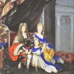 (Gestelltes) Familienbild aus glücklicheren Tagen - Joseph Ferdinand mit seinen Eltern: Max Emanuel und die österreichische Kaisertochter Maria Antonia, Miniatur von F. C. Bruni im Miniaturenkabinett der Residenz