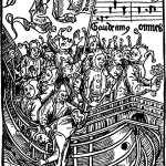 Das Narrenschiff bereit zur Abfahrt - Holzschnitt, 15. Jh.