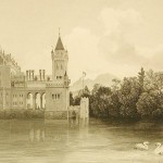 Schloss Anif, Stahlstich von J. Fischbach, 1852