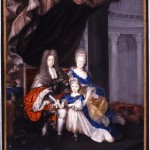 Max Emanuel mit seiner ersten Frau Maria Antonia und ihrem gemeinsamen Sohn, Miniatur von Carlo Bruni, Ende 17. Jh.