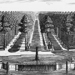 Kupferstich mit Blick auf das einstige Spielfeld