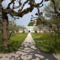 Dachau Hofgarten_Achse vom Laubengang zum Hofgärtnerhaus