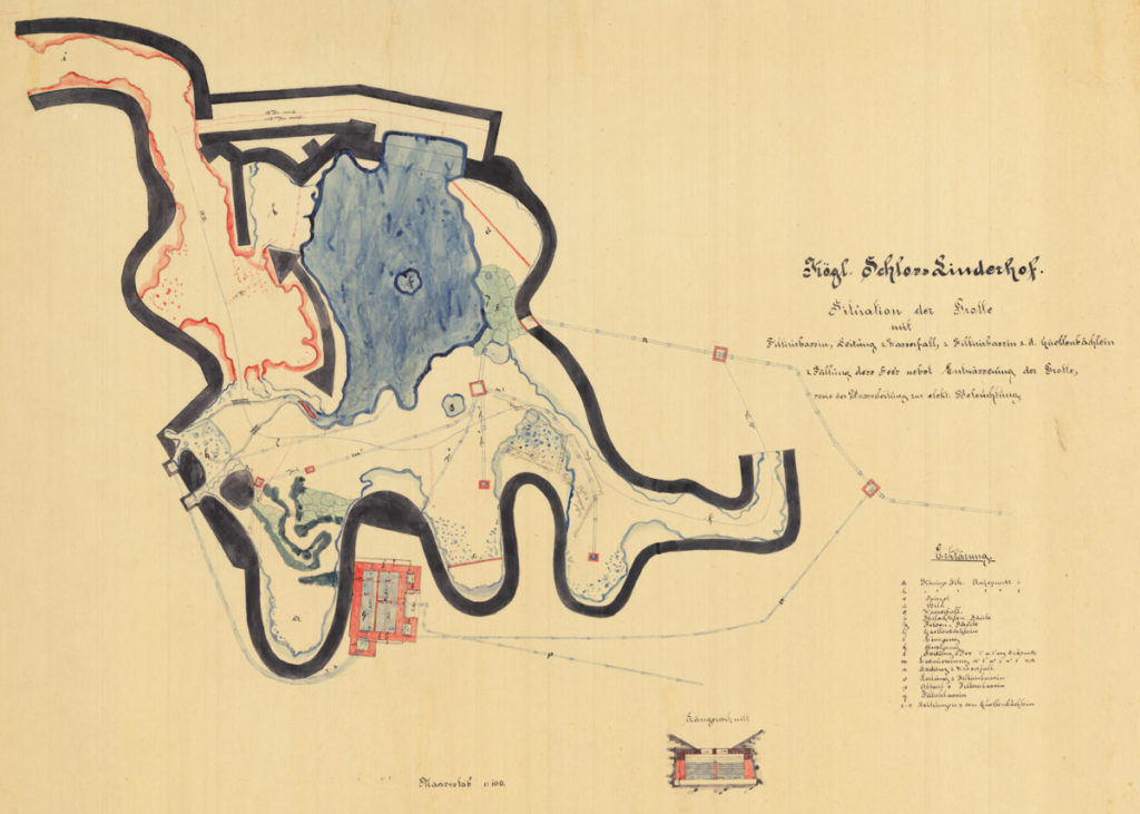 Historischer Plan Venusgrotte Linderhof