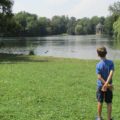 Blick auf den Großen See im Schlosspark Nymphenburg