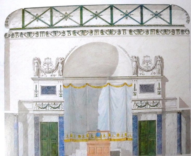 Im Ständehaus in der Prannerstraße traten ab 1819 die zwei Kammern des Landtags zusammen. Architekt Klenze entwarf die monumentale Schauwand des Plenarsaals mit der Rednertribüne