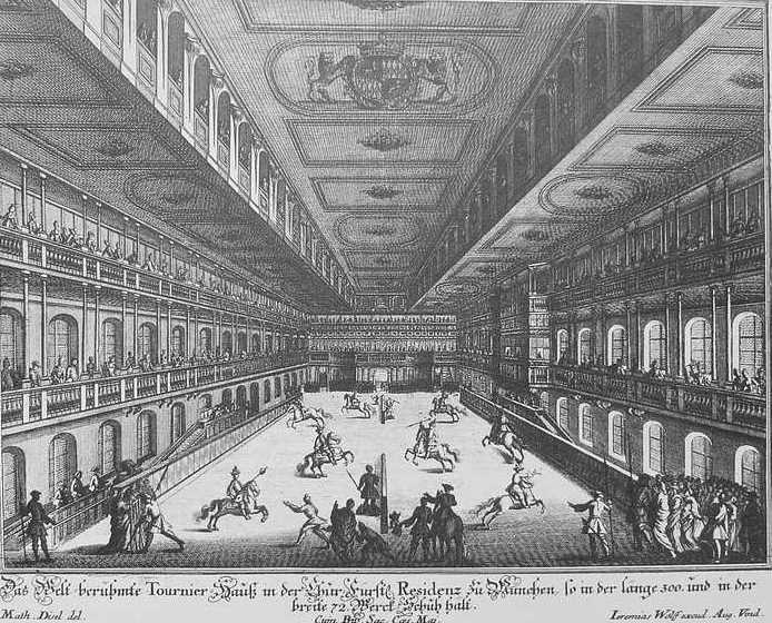 Das Innere des Turnierhauses im frühen 18. Jh.
