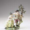 Porzellanfigur, Der Frühling, Porzellanmanufaktur Frankenthal, 1756 - 1757, Johann Wilhelm Lanz (*1725), Modelleur, Inv.-Nr.: ResMü.K.I.Fra0001 (WL), Residenz München, Porzellansammlung