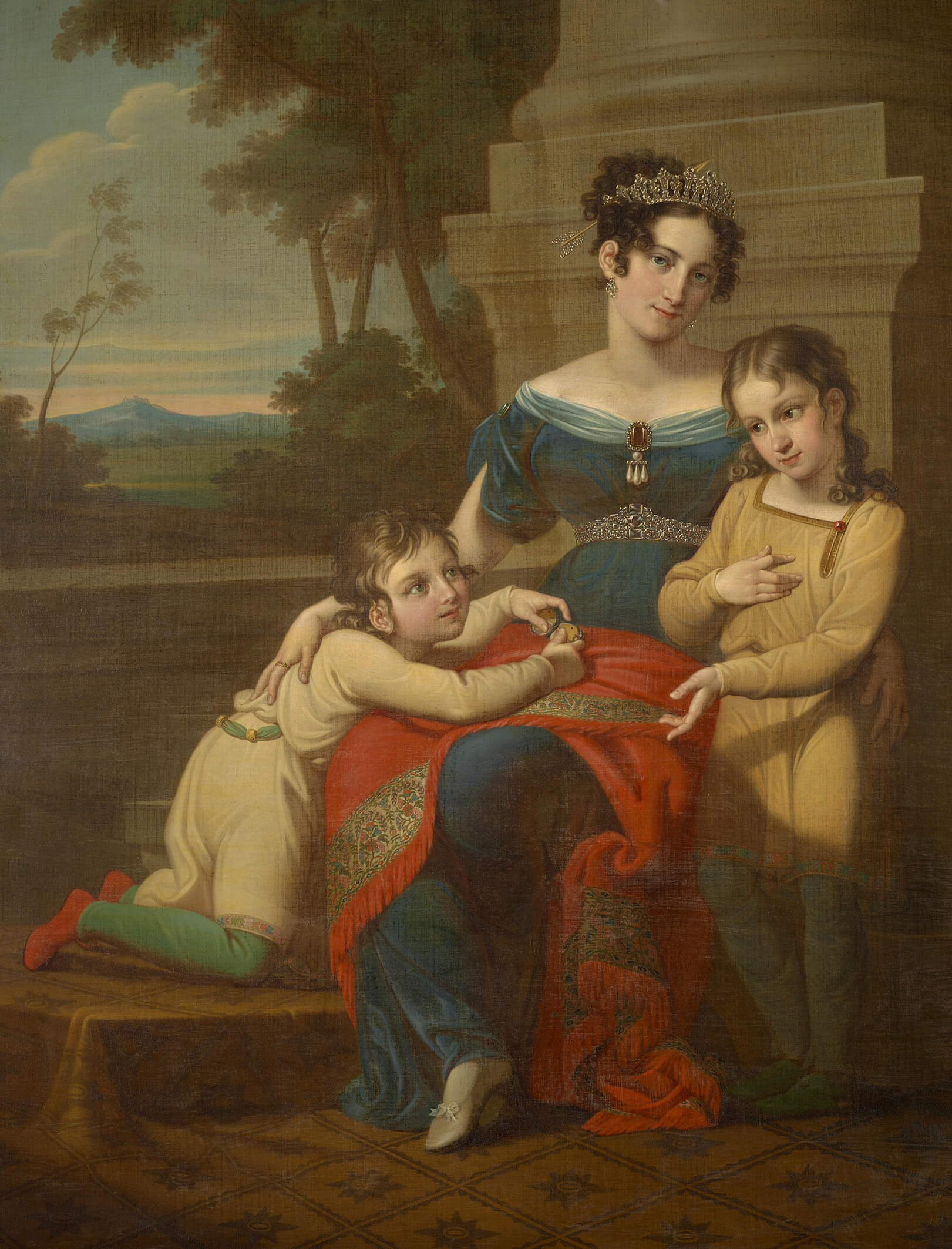 Herzogin Luise mit ihren Söhnen Coburg