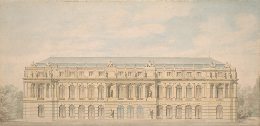 Aufriss der Gartenfassade von "Meicost-Ettal", Georg Dallmann, um 1869