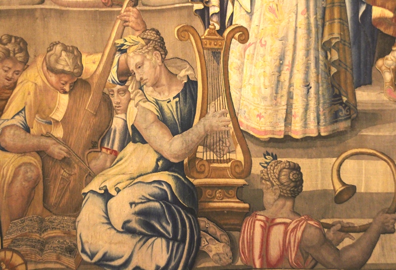 volltönendes Fürstenlob in seidigem Glanz - Detail aus dem "Krönungs-Teppich" der Artemisia-Serie