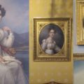 Josephine als Kronprinzessin in Schloss Gripsholm (links), und als Braut in München (Mitte) und im Stadtschloss in Stockholm (rechts) - unten sieht man noch Oskar, den glücklichen Bräutigam