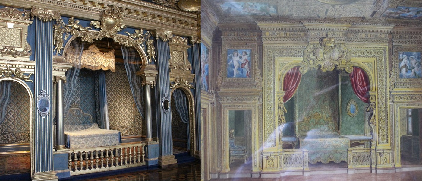 Hedwig Eleonores Schlafzimmer, dass man in Schloss Drottningholm besichtigen kann, ähnelt mit dem abgetrennten Alkoven und dem emblematischen Bilderschmuck stark dem Münchner Schlafgemach ihrer Zeitgenossin, der bayerischen Kurfürstin Henriette Adelaide, das 1944 zerstört wurde.