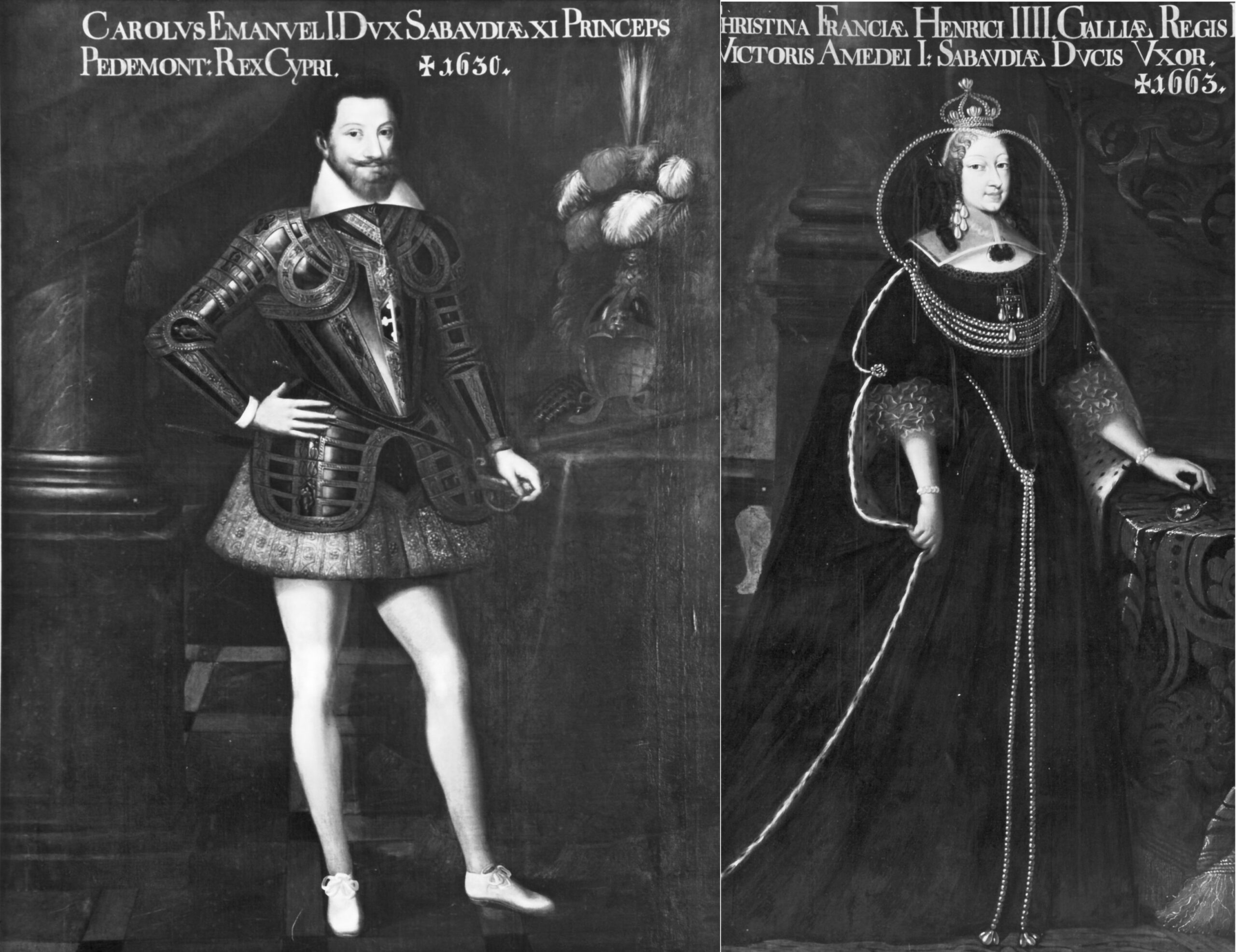 Herzog Viktor Amadeus von Savoyen und Christine de Bourbon, Savoyer Hofmaler, um 1660