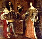 Henriette Adelaide und ihr Gemahl Kurfürst Ferdinand Maria, Gemälde von 1666, Hofmaler S. Bombelli zugeschrieben