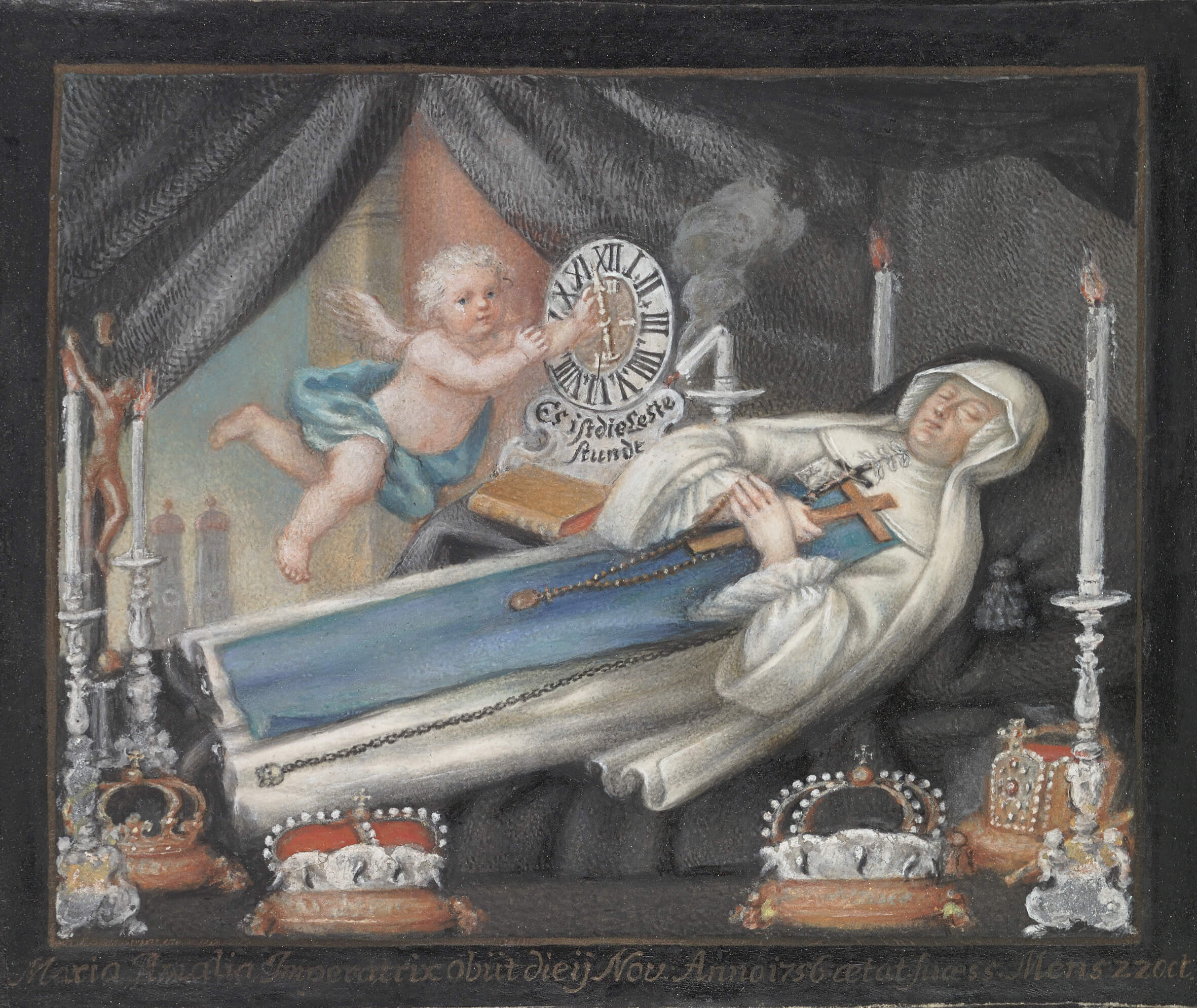 Maria Amalia auf dem Totenbett