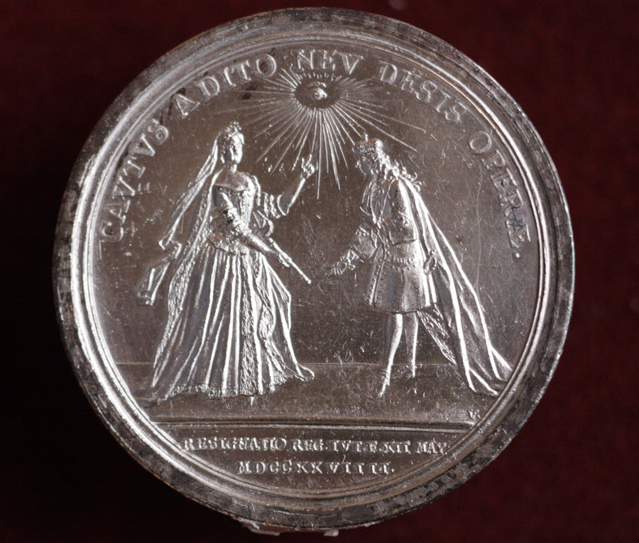 Medaille von Georg Wilhelm Vestner auf die Regierungsübergabe von Christiane Charlotte