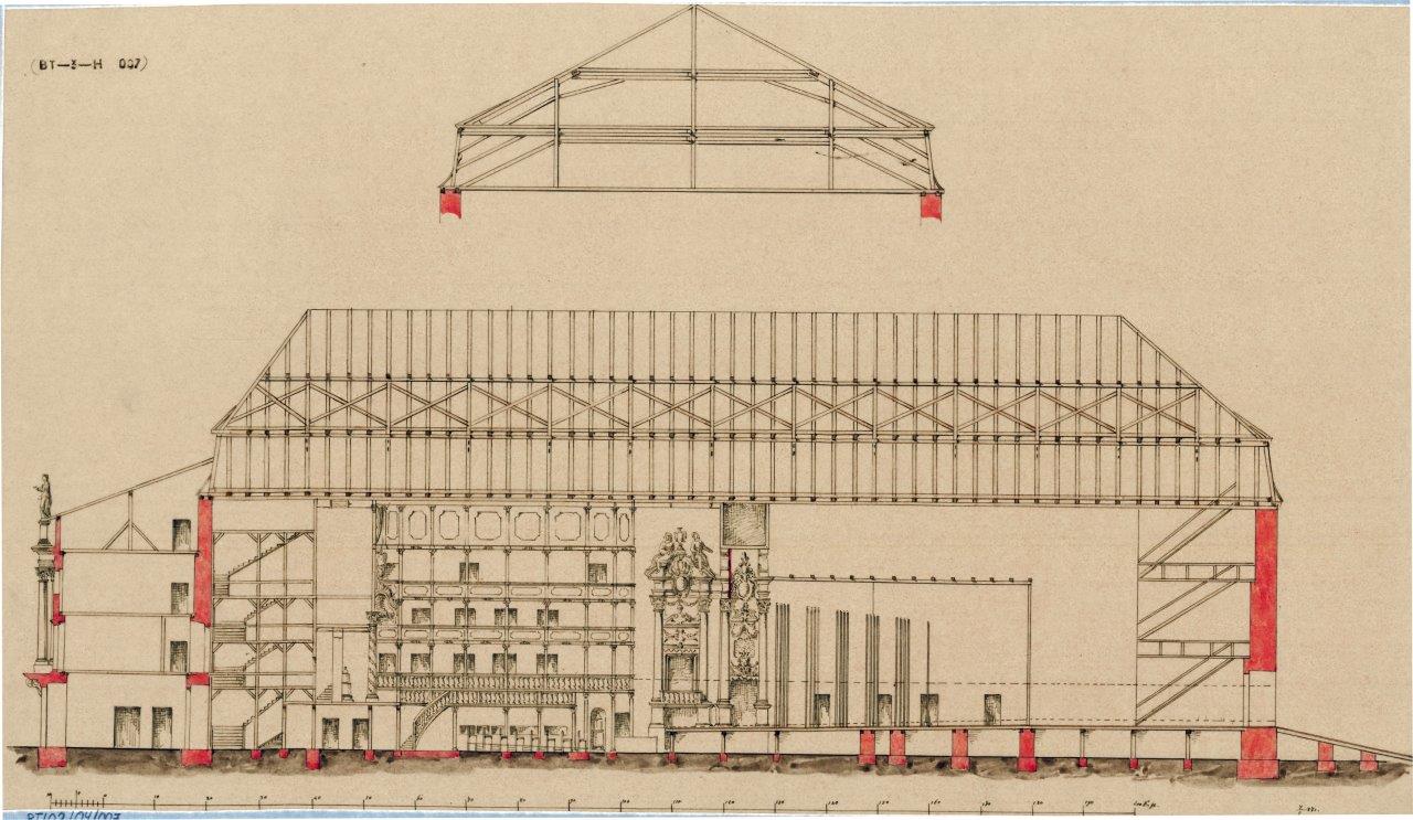 längs und querschnitt markgräfliches opernhaus carl christian riedel 1817