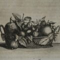 Korb mit unterschiedlichen Zitrusfrüchten aus Johann Christoph Volkamer, Nürnbergische Hesperides, Nürnberg 1708