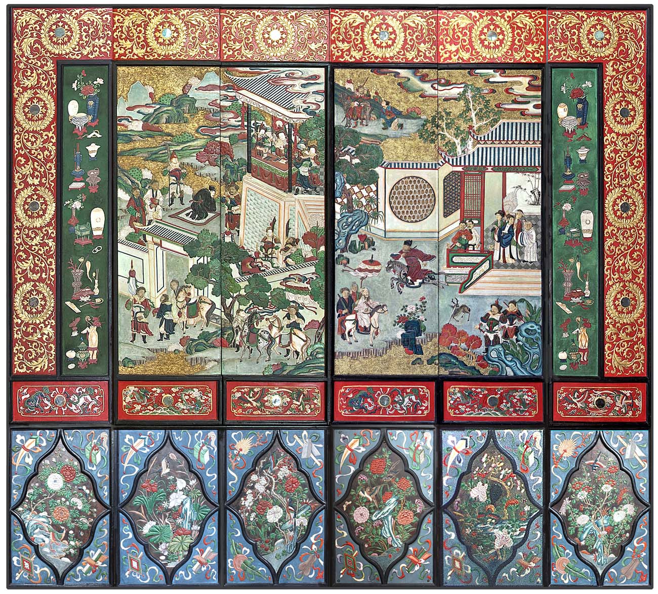 Grafische Rekonstruktion des ostasiatischen Stellschirms