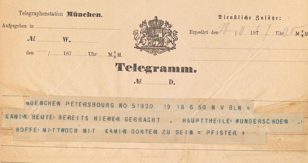 telegram lapislazuli kamin peterhof linderhof