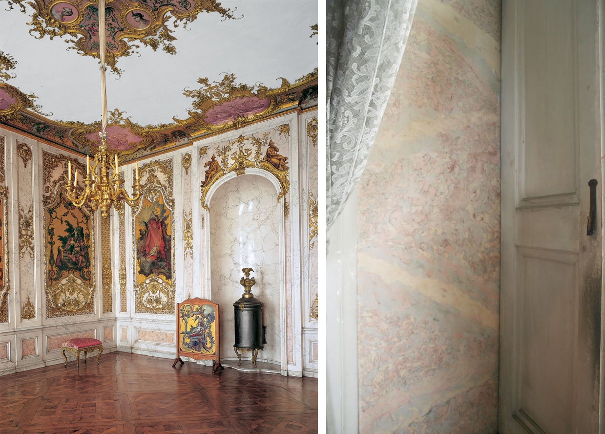 Marmoriertes Kabinett Schloss Ludwigsburg Reste - vergleich ansbach