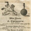 Zeitungsannonce für eine Zirkusvorstellung im Opernhaus, aus: Bayreuther Zeitung, 23. Dezember 1855 München, Bayerische Staatsbibliothek