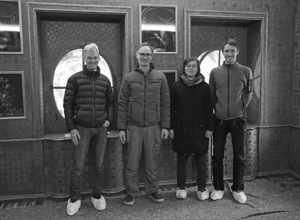 Das Restauratoren-Team, von links nach rechts Marc Pfeifer, Stefan Puppich, Constanze Grabs und Marold Niedersteiner