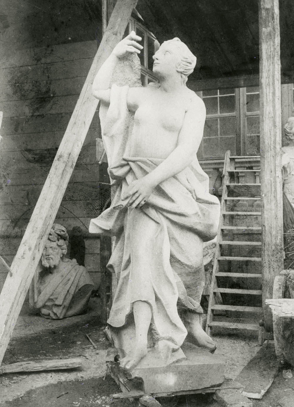 Weibliche Allegorie, Baustellenfoto 1896-1900