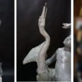 knabe schwan brunnen fantaisie